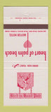 Matchbook Cover - Heart of Palm Beach Motor Hotel FL 30 Strike
