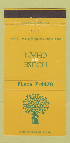 Matchbook Cover - House of Chan New York City 30 Strike