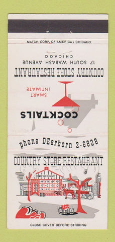 Matchbook Cover - Country Store Restaurant Chicago IL 30 Strike