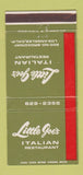 Matchbook Cover - Little Joe's Italian Restaurant Los Angeles CA 30 Strike