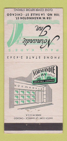 Matchbook Cover - Normandie Inn Chicago IL Paul Kare's 30 Strike