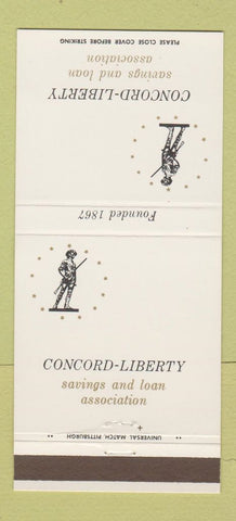 Matchbook Cover - Concord Liberty Savings Loan Vernoa Pittsburgh PA 30 Strike