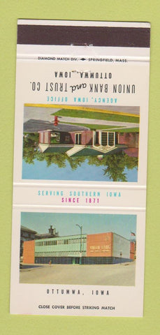 Matchbook Cover - Union Bank Trust Ottumwa IA 30 Strike