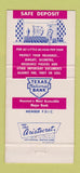 Matchbook Cover - Texas National Bank Hosuton TX WEAR 30 Strike