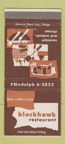 Matchbook Cover - Blackhawk Restaurant Chicago IL 30 Strike