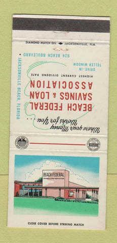 Matchbook Cover - Beach Federal Savings Loan Jacksonville FL 30 Strike