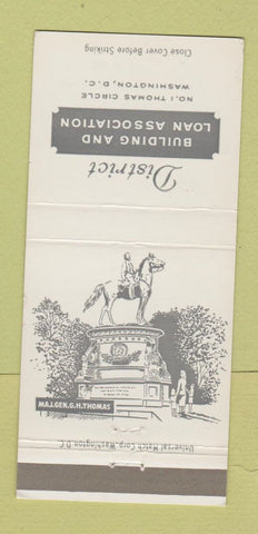 Matchbook Cover - District Building and Loan Washington DC 30 Strike