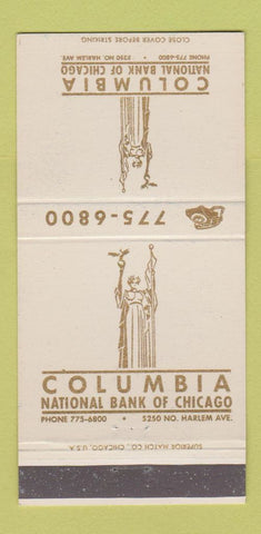Matchbook Cover - Columbia National Bank Chicago IL 30 Strike