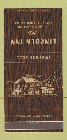Matchbook Cover - Lincoln Inn Rockville Centre LI NY 30 Strike