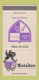 Matchbook Cover - Matador Worland WY Hotel Washakie 30 Strike