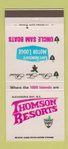 Matchbook Cover - Thomson Resorts Alexandria Bay NY  30 Strike