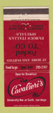 Matchbook Cover - Cavalieri's San Diego CA 30 Strike
