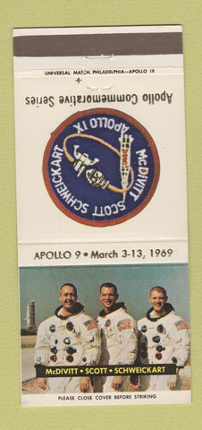 Matchbook Cover - Apollo 9 NASA RCA 30 Strike