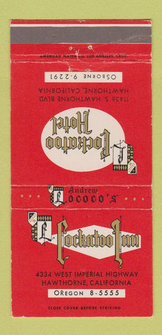 Matchbook Cover - Cockatoo Hotel Hawthorne CA 30 Strike