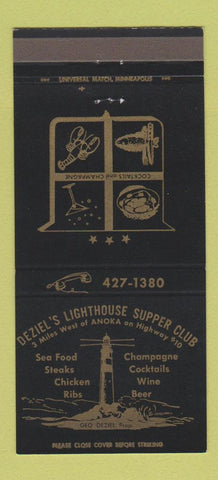Matchbook Cover - Deziel's Lighthouse Supper Club Anoka MN 30 Strike