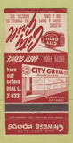 Matchbook Cover - City Grill Kingston ON Chinese 30 Strike