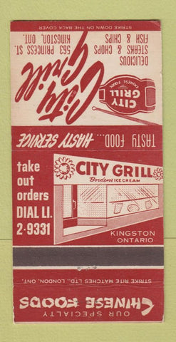 Matchbook Cover - City Grill Kingston ON Chinese 30 Strike