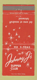 Matchbook Cover - Johnny J's Supper Club Lakewood CA WORN 30 Strike