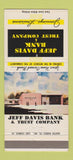 Matchbook Cover - Jeff Davis Bank Jennings LA 30 Strike