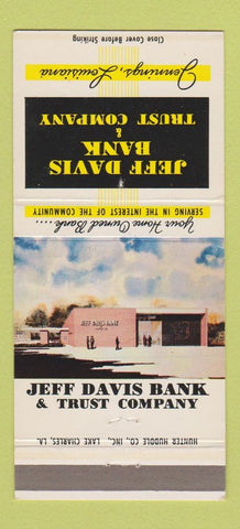 Matchbook Cover - Jeff Davis Bank Jennings LA 30 Strike
