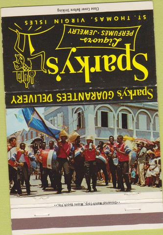 Matchbook Cover - Sparky's Liquors St Thomas Virgin Islands 40 Strike