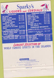 Matchbook Cover - Sparky's Liquors St Thomas Virgin Islands 40 Strike
