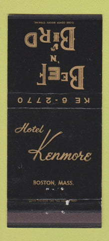 Matchbook Cover - Beef n Bird Hotel Kenmore Boston MA 30 Strike