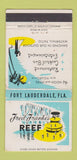 Matchbook Cover - Fred Franke's Reef Fort Lauderdale FL WEAR 30 Strike