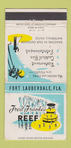 Matchbook Cover - Fred Franke's Reef Fort Lauderdale FL WEAR 30 Strike