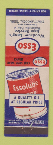 Matchbook Cover - Esso oil gas Woodrow Long's Chattanooga TN