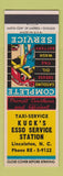 Matchbook Cover - Esso oil gas Kuck's Lincolnton NC Taxi