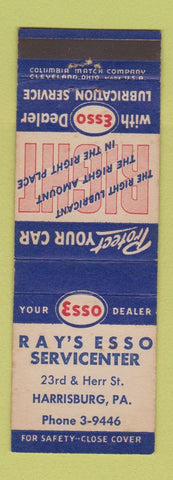 Matchbook Cover - Esso oil gas Ray's Harrisburg PA