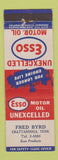 Matchbook Cover - Esso oil gas Fred Byrd Chattanooga TN