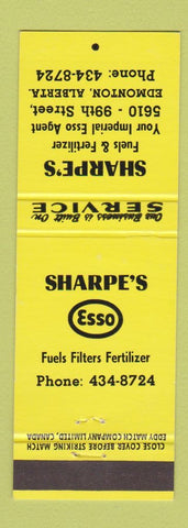 Matchbook Cover - Esso oil gas Sharpe's Edmonton AB