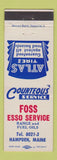 Matchbook Cover - Esso oil gas Foss Hamden ME
