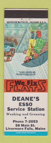 Matchbook Cover - Esso oil gas Deane's Livermmore Falls ME