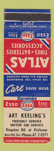 Matchbook Cover - Esso oil gas Art Keeling West Hill ON WEAR
