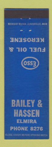 Matchbook Cover - Esso oil gas Bailey and Hassen Elmira NY?