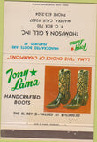 Matchbook Cover - Tony Lama Cowboy Boots Madera CA WEAR 40 Strike