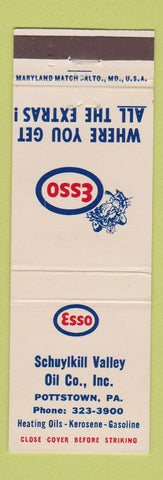 Matchbook Cover - Esso oil gas Schuylkill Valley Pottstown PA
