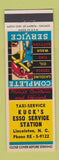 Matchbook Cover - Esso oil gas Kuck's Lincolnton NC Taxi
