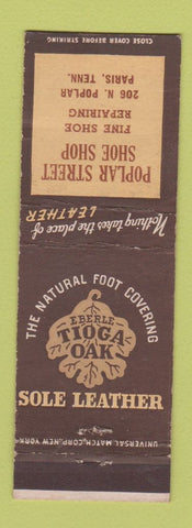 Matchbook Cover - Tioga Oak Shoes Paris TN WEAR