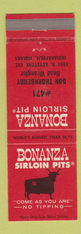 Matchbook Cover - Bonanza Sirloin Pit Indianapolis IN