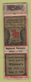 Matchbook Cover - Whitton's Drug Store STAR MATC HPOOR
