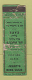 Matchbook Cover - Jerry's Nite Club St Paul MN STAR MATCH VERY POOR