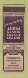 Matchbook Cover - Wright's Lunches Kodak Bretton Woods NH STAR MATCH