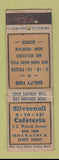 Matchbook Cover - Silvernail Cafeteria Chicago IL STAR MATCH WEAR