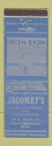 Matchbook Cover - Jacoway's Men's Clothes Chattanooga TN