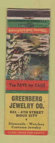 Matchbook Cover - Greenberg Jewelry Sioux City IA Christmas