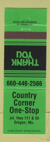 Matchbook Cover - Country Corner One Stop Oregon MO